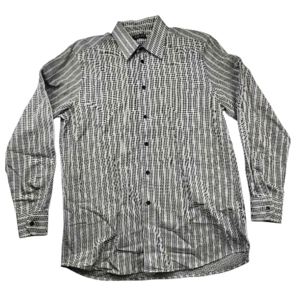 Hörst Houndstooth Black White Shirt Men 16.5 EU Cotton Dress Shirt All Seasons